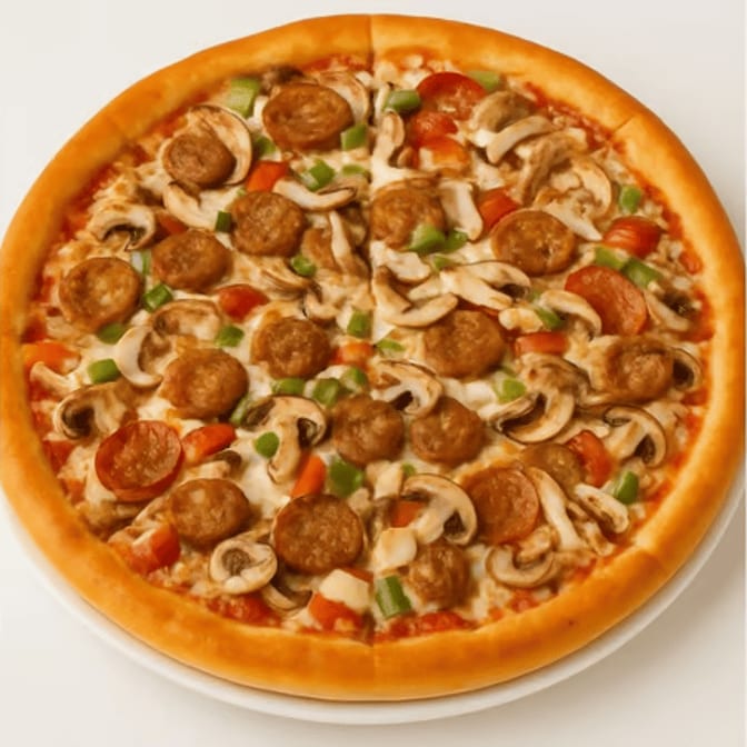 J&J House Special Pizza.