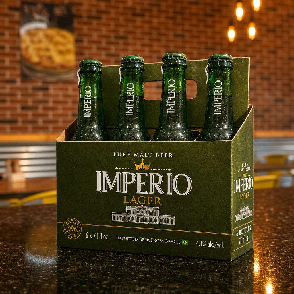 6 Lager Império Beer.